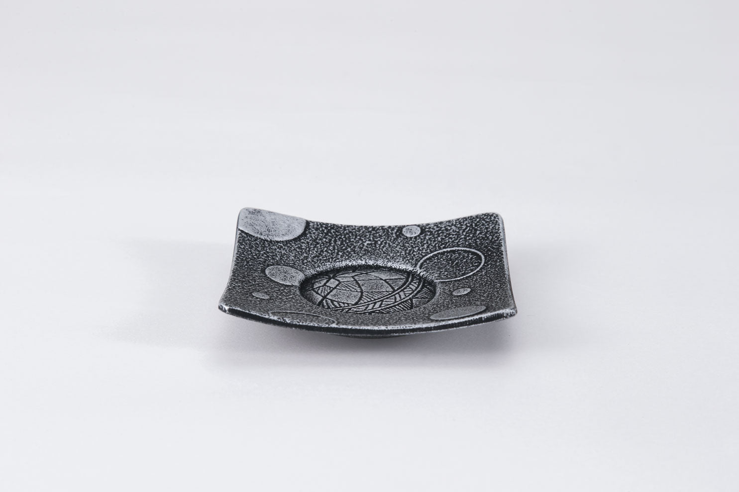 624『中国美術 古錫 十字紋 茶托 5枚』/骨董品 古美術 古玩