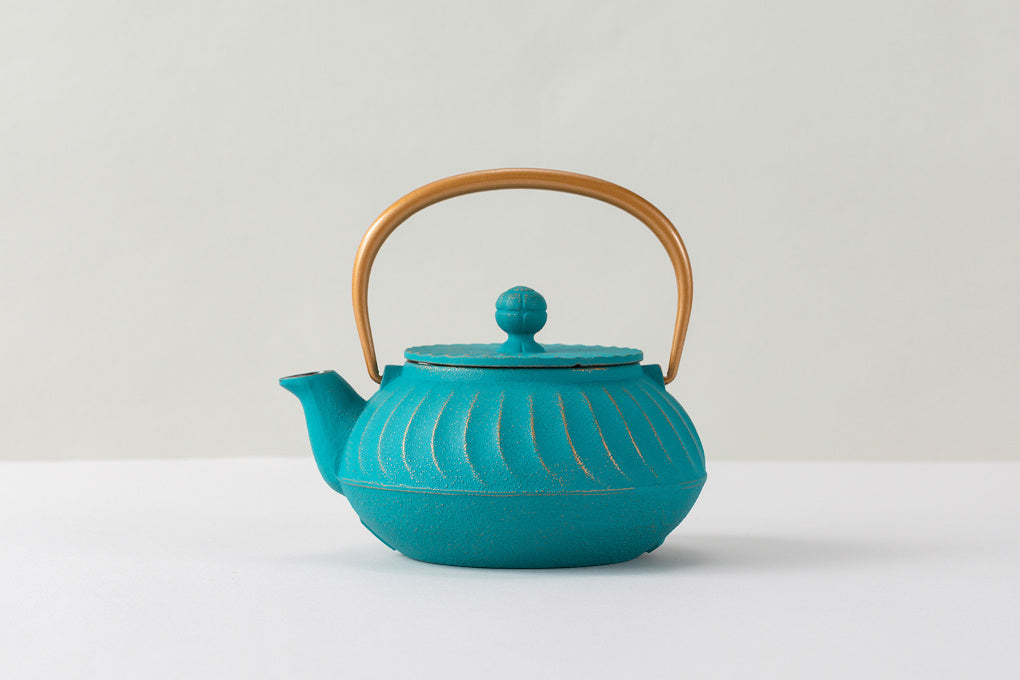 Teapot type 5 wave (gold/turquoise blue) turquoise gold