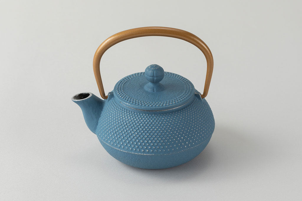 急須3型アラレ(銀/空色) ﾂﾙ金