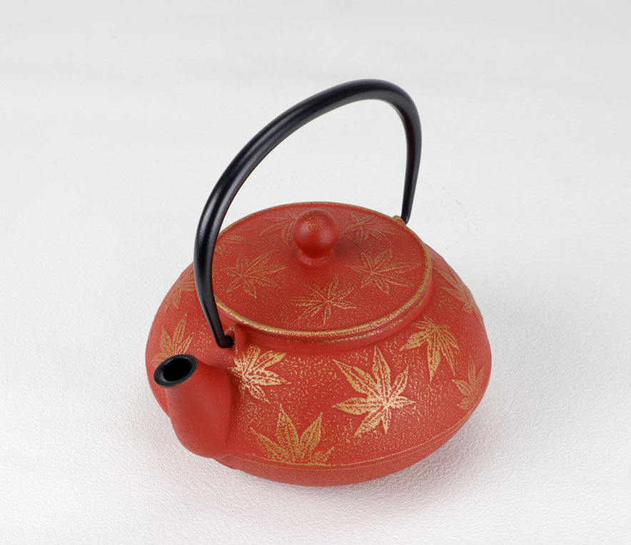 南部鉄器 急須 カエデ 急須 5型カエデ 金/赤茶