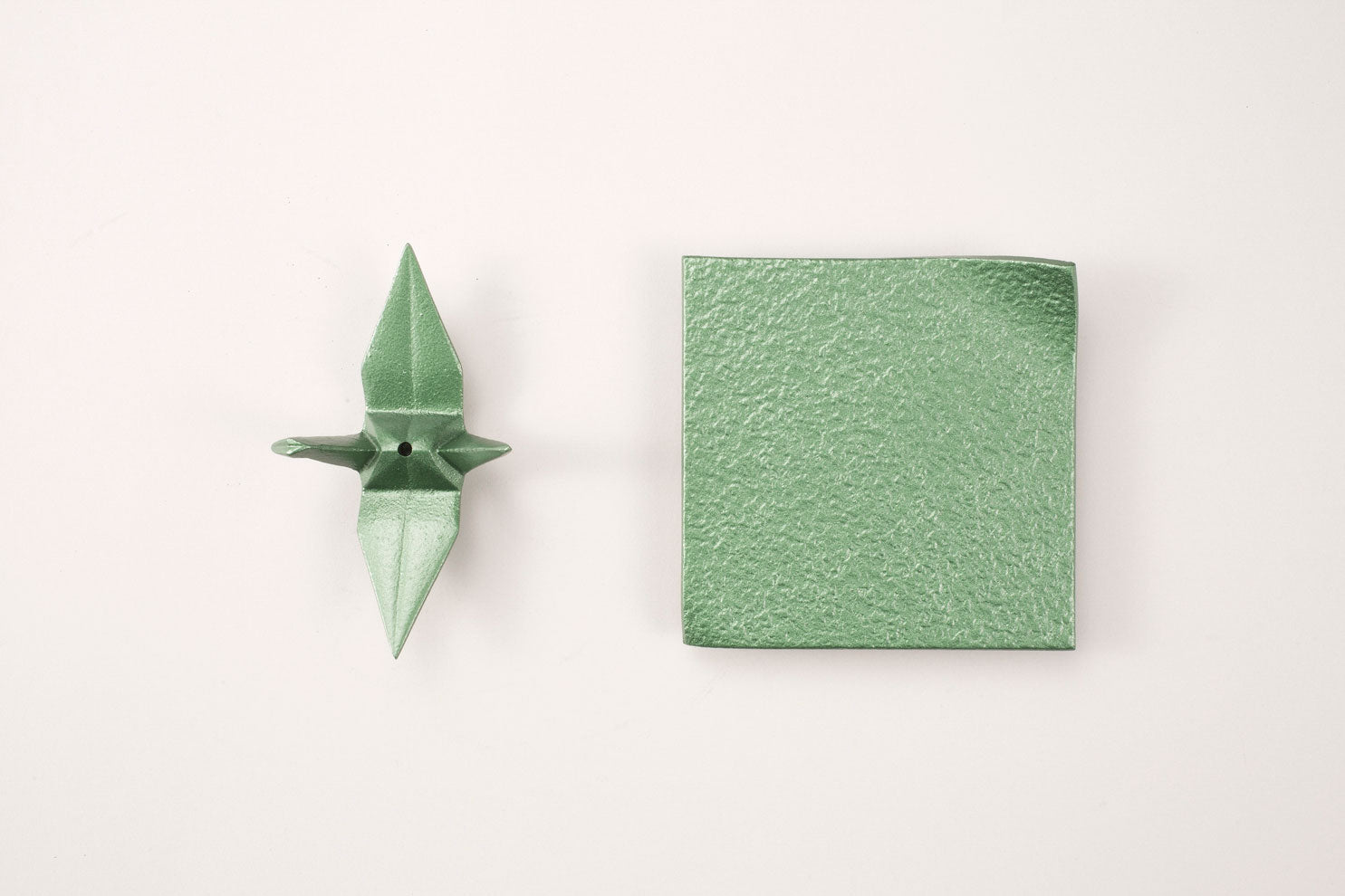 香立 折り鶴(敷台付)（グリーン)